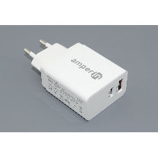 Блок питания (сетевой адаптер) Amperin USB-A, USB-C (YDS-TC045-011PK) 45W, белый