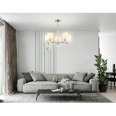 Люстра Ambrella light LH72371/5 DBS/WH темная латунь/белый E14/5 max 40W D680*720