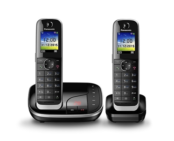 Телефон беспроводной (DECT) Panasonic KX-TGJ322RUB черный (труб. в компл.:2шт) автооветчик АОН