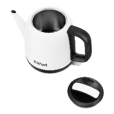 Чайник электрический Kitfort KT-6112 1 л, 1630 Вт, белый/черный (корпус: нержавеющая сталь)