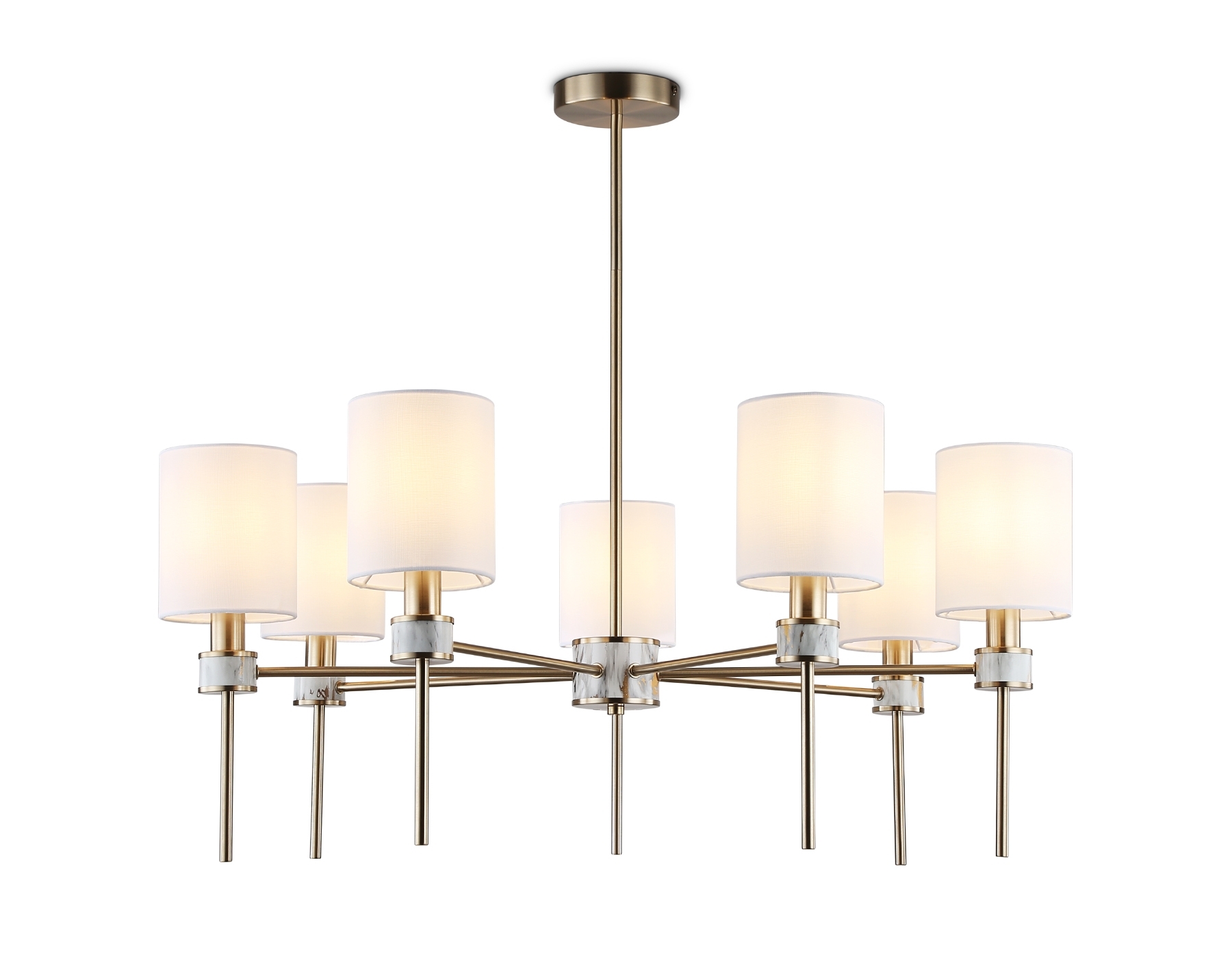 Люстра Ambrella light LH72373/7 DBS/WH темная латунь/белый E14/7 max 40W D840*720