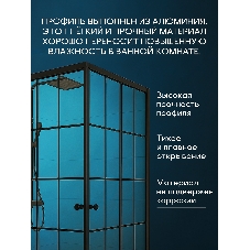 Душевой уголок квадратный BAU Stil square 100х100х195, с поддоном 12,5 см, закаленное стекло толщино