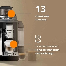 Кофемашина автоматическая DeLonghi EXAM440.55.B черный, исп. кофе - зерновой/молотый, 1.4 л, 1450 Вт, 19 бар