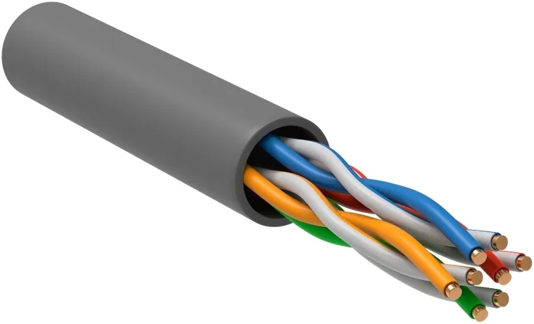 Кабель информационный ITK Generica BC1-C5E04-111-305-T-R-G cat.5e U/UTP 4X2X24AWG PVC внутренний 305м серый