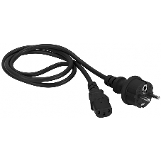 Шнур питания Lanmaster C13-Schuko, 3х0.75, 220В, 10А, черный, 1.5 метра