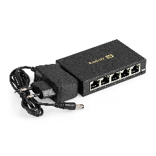 Коммутатор неуправляемый ExeGate EDGS-1005D (5-портовый гигабитный UTP 10/100/1000 Base-T, металлический корпус, с функцией энергосбережения (Green Ethernet Technology), настольный)