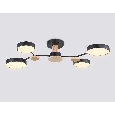 Светильник Ambrella light FL4860/4 BK/WD черный/дерево 60W 3000-6000K 700*400*120 (без ПДУ)