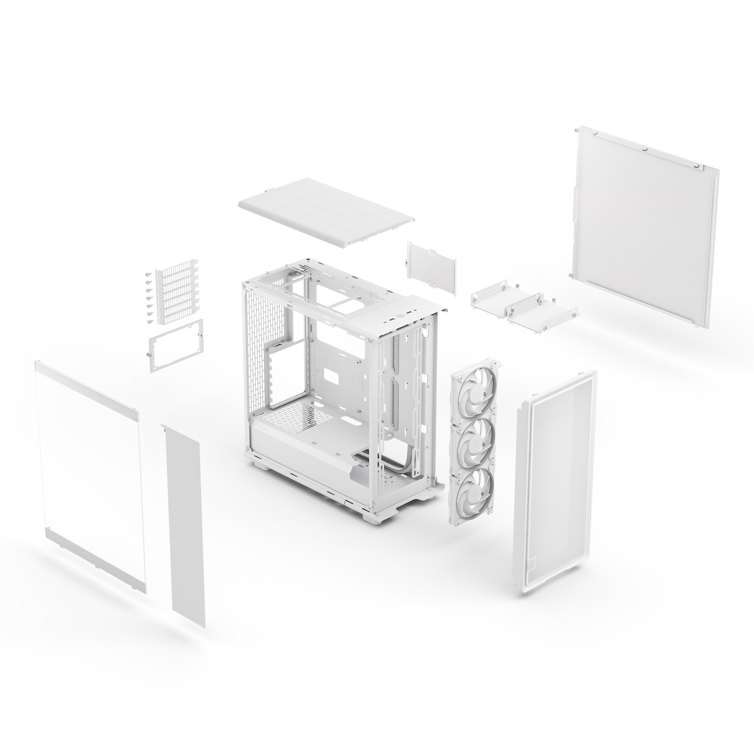 Корпус ПК без блока питания/Case Fractal Design Epoch TG RGB Clear Tint, Midi-Tower, 3x120mm ARGB, 2xUSB-A 3.2 + 1xUSB 3.2 Type-C ATX, mATX, mITX, White