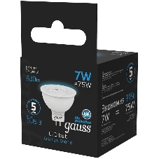 Лампа светодиодная Gauss 101505307 MR16 7W 630lm 6500K GU5.3
