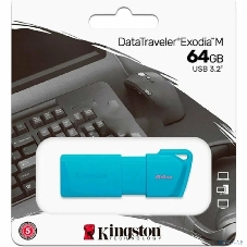Флэш-накопитель Kingston USB Drive 64Gb USB 3.2 DT Exodia M DTXM - NEON (AQUA BLUE)