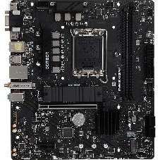 Материнская плата MSI B760M BOMBER WIFI, LGA 1700, Intel B760, 2xDDR5, 4xSATA, 2xM.2, 1xPCIe 4.0 x16, 1xPCIe x1, 1xVGA, 1xHDMI, 1xDP, 1x2.5Gb LAN, Wi-Fi 6E, Bluetooth 5.3, 4xUSB-A 5Gbps, 2xUSB-A 2.0, 1xPS/2, 3x3.5 мм, 7.1, чёрный, mATX
