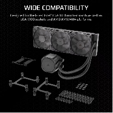 Система жидкостного охлаждения Water Cooling System Corsair NAUTILUS 360 ARGB (360мм, черный, Fans: 3x120мм, 72.8CFM, 36dBA, 1700RPM/ S: 1851, 1700, AM5, AM4)