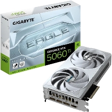 Видеокарта Gigabyte GeForce RTX 5060 Ti Eagle OC Ice, NVIDIA RTX 5060 Ti, 8 ГБ GDDR7, 128 бит, PCI-e 5.0, 1xHDMI, 3xDP, 2617 МГц