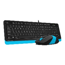 Комплект клавиатура+мышь A4Tech FStyler F1010 проводной, USB, 1600 DPI, чёрный/синий