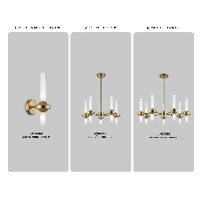 Настенный светильник Ambrella light LH55362/2 BS/CL латунь/прозрачный G9/2 max 30W 150*100*320
