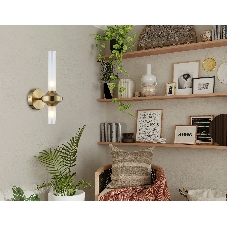 Настенный светильник Ambrella light LH55362/2 BS/CL латунь/прозрачный G9/2 max 30W 150*100*320