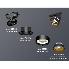 Светильник Ambrella light XT8102201SBK/PYG/CL черный песок/золото желтое полированое/прозрачный GX53
