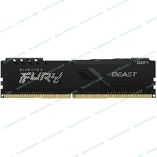 Оперативная память Kingston Fury Beast, DDR4, 32GB (1x32GB), 3600MHz, CL18, DIMM, с радиатором, черный