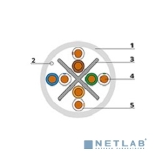 Кабель витая пара UTP (U/UTP) Cabeus UTP-4P-Cat.6-SOLID-LSZH-GY категория 6, 4 пары (23 AWG), одножильный, LSZH нг(А)-HF, серый (305 м)