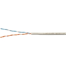 Кабель витая пара U/UTP 5e кат. 2 пары Cabeus UTP-2P-Cat.5e-SOLID-LSZH-GY (24 AWG), одножильный, серый LSZH, нг(А)-HF, (305 м)