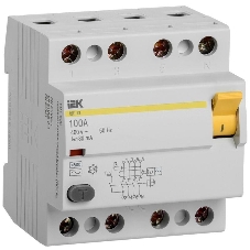 Выключатель автоматический дифференциального тока IEK 4п 100A 30mA тип AC ВД1-63 IEK MDV10-4-100-030