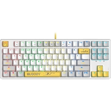 Клавиатура проводная A4Tech Bloody S87 Energy (S87 USB ENERGY WHITE) USB белый/желтый