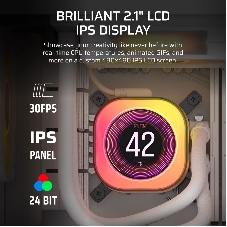 Система жидкостного охлаждения Water Cooling System Corsair iCUE LINK TITAN 240 RX LCD (240мм, белый, RGb/Fans: 2x120мм, 73.5CFM, 36dBA, 2100RPM/S: 1851, 1700, AM5, AM4)