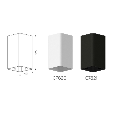 Корпус светильника C7821 SBK черный песок 70*70*H125mm MR16 GU5.3
