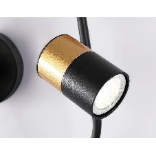 Настенный светодиодный светильник со сменной лампой Ambrella light FL51602/3 BK/GD черный/золото 11W 4200K+GU10 424*275*100