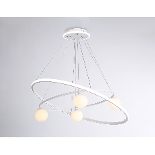 Светильник Ambrella light FL66326/1+4 WH белый 92W 3000K-6400K+G9/4 D800/600*1200 (ПДУ ИК)