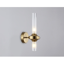 Настенный светильник Ambrella light LH55362/2 BS/CL латунь/прозрачный G9/2 max 30W 150*100*320