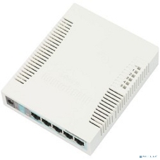 Коммутатор сетевой MikroTik RB260GS RouterBOARD 260GS 5-port Gigabit smart switch with SFP cage, SwOS, plastic case, PSU