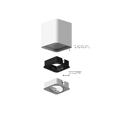 Корпус светильника C7821 SBK черный песок 70*70*H125mm MR16 GU5.3