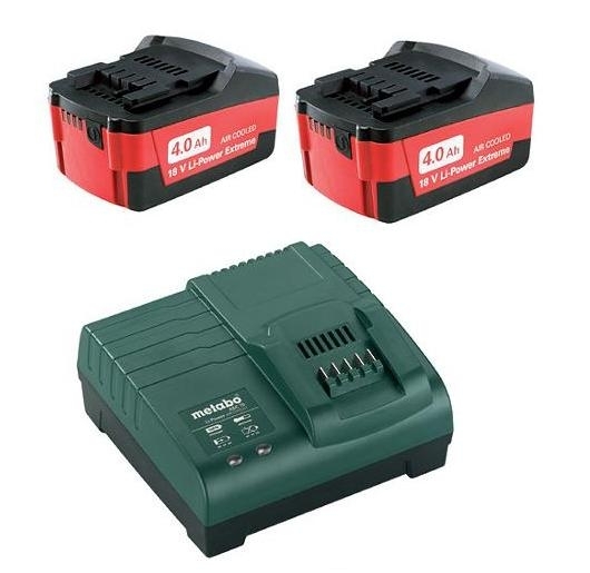 Набор аккумуляторов Metabo в + ЗУ 2 акк 4.0А·ч 18В+ЗУ ASC 30-36