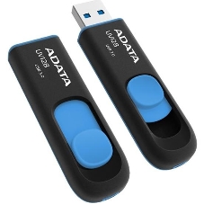 Флешка USB ADATA UV128 (AUV128-32G-RBE), 32Gb, USB 3.0, R/W 100/30, черный/синий