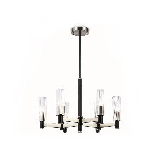 Люстра Ambrella light LH55501/6 SN/BK/CL сатин никель/черный/прозрачный E14*6 max 40W D570*760