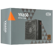 Блок питания PCCooler YK650, 650Вт, 80+ Bronze, 135мм, немодульный, черный
