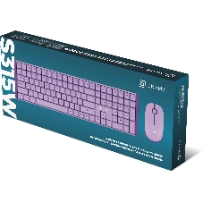 Комплект клавиатура+мышь AULA AC306 беспроводной, USB, 1600 DPI, сиреневый