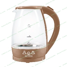 Чайник электрический Мастерица ЕК-1801G, капучино, 1.8 л, стекло, 1850 Вт