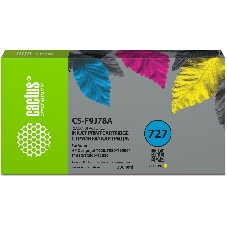 Картридж струйный Cactus CS-F9J78A 727 желтый (300 мл) для HP DJ T920/T930/T1500/T1530/T2500/T2530 Картридж струйный Cactus CS-F9J78A 727 желтый (300 мл) для HP DJ T920/T930/T1500/T1530/T2500/T2530