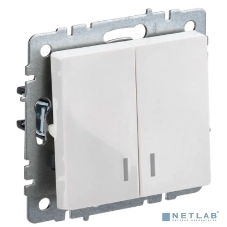 Выключатель 2-кл. СП BRITE ВС10-2-1-БрБ 10А с инд. белый IEK BR-V20-1-10-K01