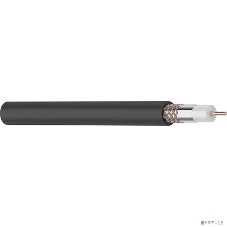 Кабель коаксиальный Rexant RG-6U+Cu, 75 Ом, Cu/Al/Cu, 64%, бухта 100 м, черный OUTDOOR