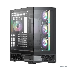 Компьютерный корпус XASTRA Q700 4ARGB-C10-UC Black ATX/Aquarium/Screewless/4x120mm ARGB PWM mirror fans/Argb+PWM HUB 10port/Type C Q700-4FM12A-C10-UC