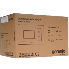 Встраиваемая микроволновая печь Gorenje, 20 л, 5 уровней мощности, 15 автопрограмм, электронное управление, дисплей, гриль, поворотный стол, цвет черный, ВxШxГ 38х56.8х34 см