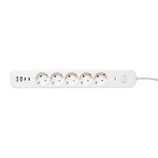 Удлинитель EKF UBA-LUX-515-TC 5х1.5 м IP20 2USB 2.4А+2type-C LUX 1.5 кв.мм