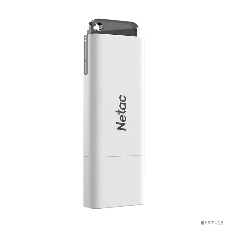 Флешка USB Netac U185 (NT03U185N-064G-20WH), 64Gb, USB 2.0, R/W 25/10, белый/серый