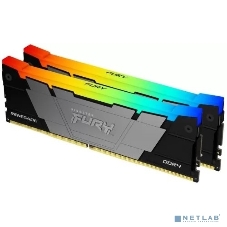 Оперативная память Kingston Fury Renegade, DDR4, 64Gb (2x32GB), 3200MHz, CL16, DIMM, радиатор, RGB, серебристый/черный