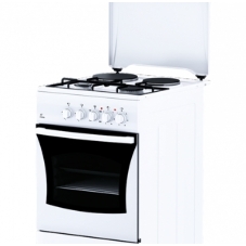 Плита комбинированная Flama RK 2211 белый, конфорок 4 шт, духовка 50 л, 50 см x 85 см x 60 см