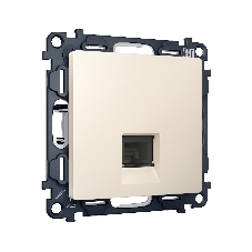 Комплект механизма компьютерной розетки ALFA Бежевый матовый RJ-45(8P8C) CAT6 с шторкой QUANT (AP3320, VM188) MA332010