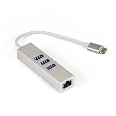 Кабель-адаптер ExeGate EXE-77C-45 (USB3.0 Type-C --> 3xUSB3.0 + 1xRJ45 UTP 1000Mbps RLT8153)
